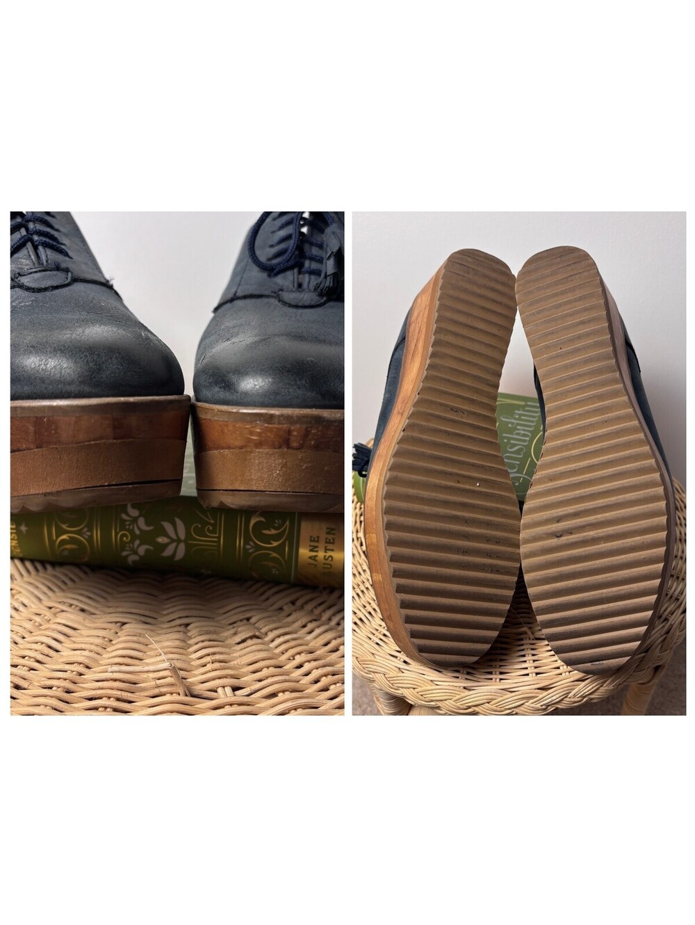 Five Worlds Blue Leather Platform Loafers - Picture 8 of 8